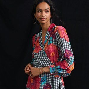 FARM Rio Gingham Floral Mini Dress